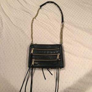 Black Rebecca Minkoff Mini 5-Zip Convertible bag